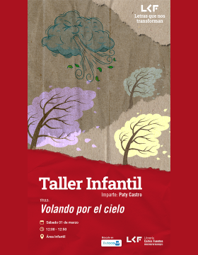 Cartel del Taller infantil Título Volando por el cielo