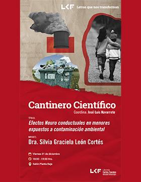 Cartel del Cantinero científico. Título: Efectos Neuro conductuales en menores expuestos a contaminación ambiental