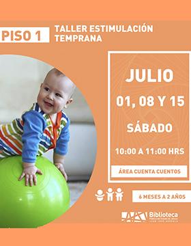 Cartel de Taller de estimulación temprana