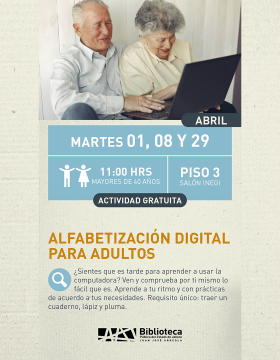 Cartel de Alfabetización digital para adultos