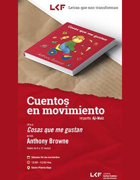 Cartel del Cuentos en movimiento (bebés de 6 a 12 meses). Título: Cosas que me gustan