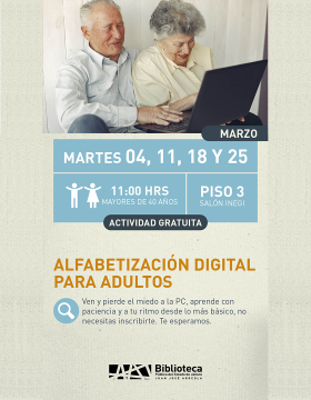 Cartel de Alfabetización digital para adultos