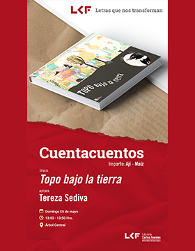 Cartel del Cuentacuentos. Título: Topo bajo la tierra