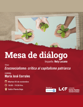 Cartel de la Mesa de diálogo. Título: Ecosocialismo: crítica al capitalismo patriarcal