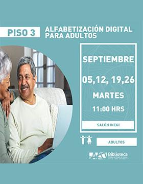 Cartel de Alfabetización digital para adultos