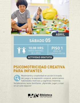 Cartel de Psicomotricidad creativa para infantes