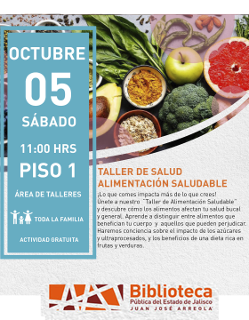 Cartel del Taller de salud alimentación saludable