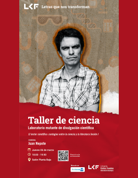 Cartel del Taller de ciencia. Laboratorio mutante de divulgación científica