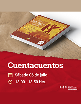 Cartel del Cuentacuentos. Título: El día que el zorro marcelo se quedó sin hablar