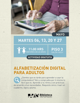 Cartel de Alfabetización digital para adultos