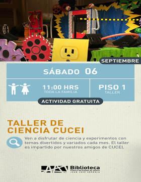 Cartel del Taller de ciencia CUCEI