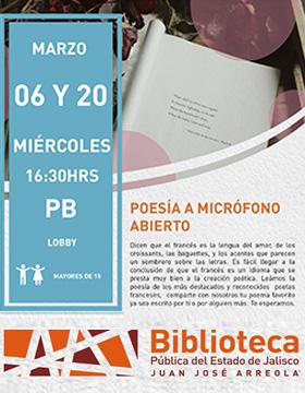Cartel de Poesía a micrófono abierto
