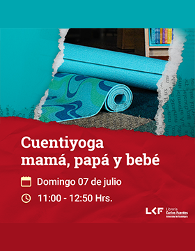 Cartel del Cuentiyoga mamá, papá y bebé