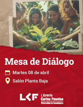 Cartel de la Mesa de diálogo. Título Mujeres en resistencia, Defensa del territorio y conservación ambiental