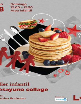 Cartel del Taller infantil: "Desayuno collage"