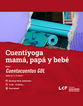 Cartel de Cuentiyoga mamá, papá y bebé