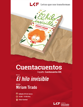 Cartel del Cuentacuentos. Título: El hilo invisible