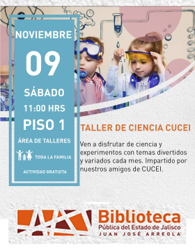Cartel del Taller de ciencia CUCEI