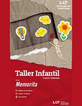 Cartel del Taller infantil. Título: "Memorita"