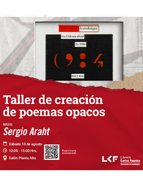 Cartel del Taller de creación de poemas opacos