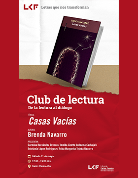 Cartel del Club de Lectura “De la lectura al diálogo”. Título: Casas Vacías