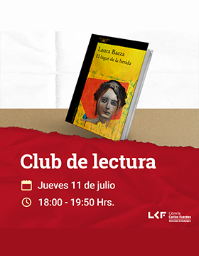 Cartel del Club de Lectura. Título: El lugar de la herida