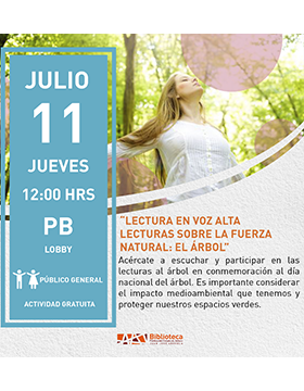 Cartel de “Lectura en voz alta. Lecturas sobre la fuerza natural: El árbol”