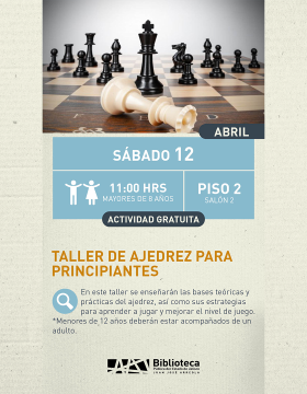 Cartel del Taller de ajedrez para principiantes