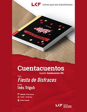Cartel del Cuentacuentos. Título: Fiesta de disfraces