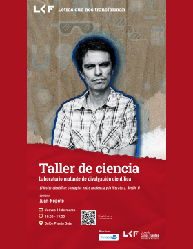 Cartel del Taller de ciencia. Laboratorio mutante de divulgación científica