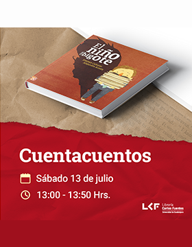 Cartel del Cuentacuentos. Título: El niño con bigote