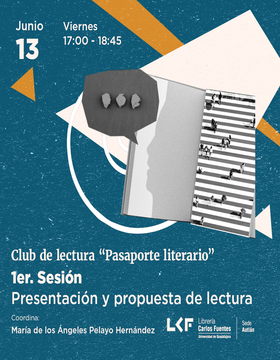 Cartel del Club de lectura “Pasaporte literario”.  1er. Sesión