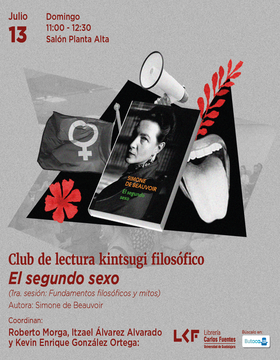 Cartel del Club de Lectura. Kintsugi Filosófico: El segundo sexo  