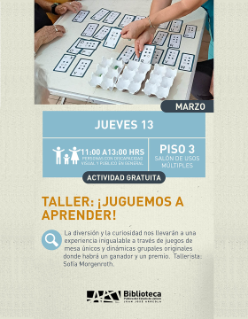 Cartel del Taller: ¡Juguemos a aprender!
