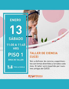 Cartel del Taller de ciencia CUCEI