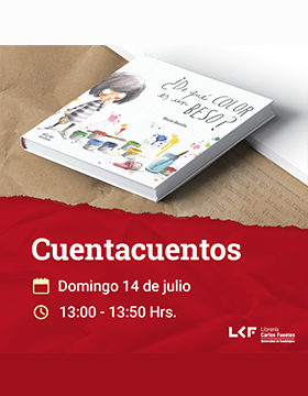 Cartel del Cuentacuentos. Título: ¿De qué color es un beso?