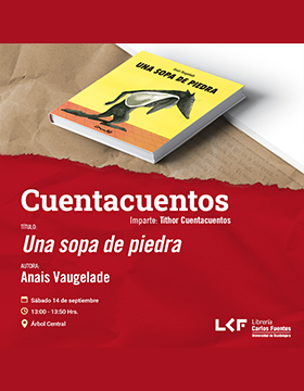 Cartel de Cuentacuentos. Título: Una sopa de piedra