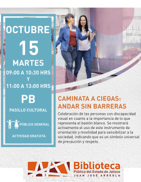 Cartel de Caminata a ciegas: Andar sin barreras
