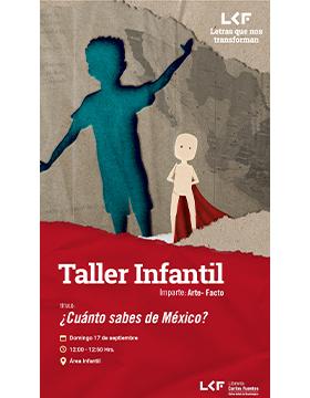 Cartel del Taller infantil. Título: ¿Cuánto sabes de México?