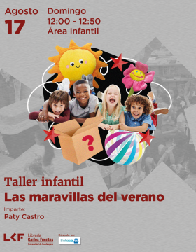 Cartel del Taller infantil. Título Las maravillas del verano