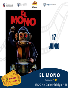 Cartel de Cartelera de cine CUNorte. Proyección de la cinta: El mono