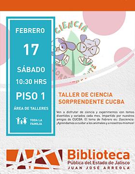 Cartel del Taller de ciencia sorprendente CUCBA