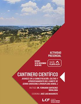 Cantinero científico.  Título: Avances en la domesticación, cultivo y aprovechamiento del camote de cerro (Dioscorea sparsiflora Hemsl.)