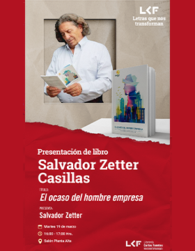 Cartel de la Presentación del libro: Título: El ocaso del hombre empresa