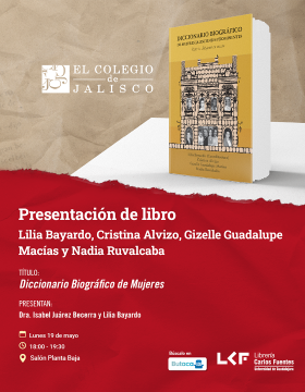 Cartel de la Presentación del libro. Título Diccionario Biográfico de Mujeres