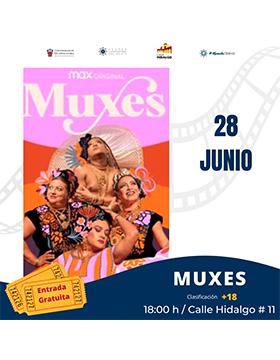 Cartelera de cine en el Centro Cultural Casa Hidalgo. Proyección del documental: Muxes