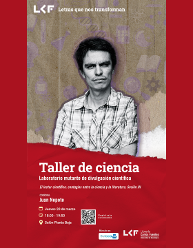 Cartel del Taller de ciencia. Laboratorio mutante de divulgación científica