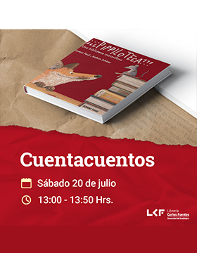 Cartel del Cuentacuentos. Título: ¿¿¿Pippiloteca??? Una biblioteca maravillosa