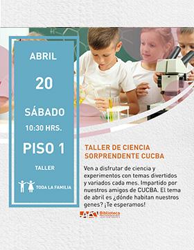 Cartel del Taller de ciencia sorprendente CUCBA