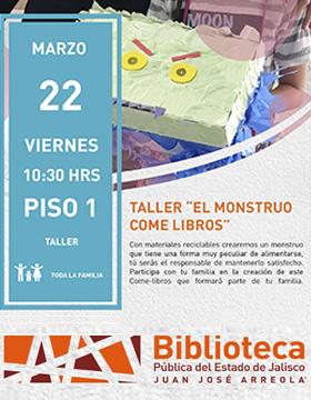 Cartel del Taller El monstruo come libros
